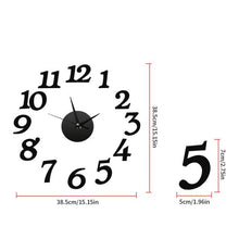 Load image into Gallery viewer, Wall Clock Large   Sticker Acrylic Silent Digital Big  Self adhesive   Modern Design for  Room Home Office Decor
