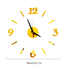 Load image into Gallery viewer, Wall Clock Large   Sticker Acrylic Silent Digital Big  Self adhesive   Modern Design for  Room Home Office Decor
