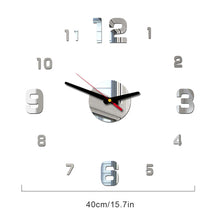 Load image into Gallery viewer, Wall Clock Large   Sticker Acrylic Silent Digital Big  Self adhesive   Modern Design for  Room Home Office Decor
