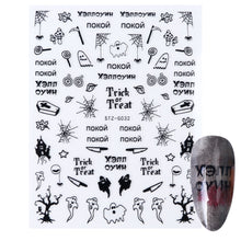 Load image into Gallery viewer, 3D Halloween Nail Design Anime Joker Spider Snake Sliders Nail Stickers Adhesive Decals Girls Children Party Manicure GLF794
