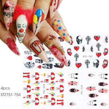 Load image into Gallery viewer, 3D Halloween Nail Design Anime Joker Spider Snake Sliders Nail Stickers Adhesive Decals Girls Children Party Manicure GLF794
