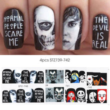 Load image into Gallery viewer, 3D Halloween Nail Design Anime Joker Spider Snake Sliders Nail Stickers Adhesive Decals Girls Children Party Manicure GLF794
