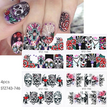 Load image into Gallery viewer, 3D Halloween Nail Design Anime Joker Spider Snake Sliders Nail Stickers Adhesive Decals Girls Children Party Manicure GLF794
