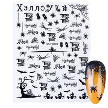 Load image into Gallery viewer, 3D Halloween Nail Design Anime Joker Spider Snake Sliders Nail Stickers Adhesive Decals Girls Children Party Manicure GLF794
