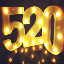 Load image into Gallery viewer, 3D LED Night Lamp 26 Letter 0-9 Digital Marquee Sign Alphabet Light Wall Hanging Lamp Indoor Decor Wedding Party
