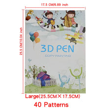 Load image into Gallery viewer, 3D Printing Pen Drawing Book Reusable Colorful 22/40 Patterns Thick Paper Clear Plate Painting Template for 3D Pen Kid Gifts
