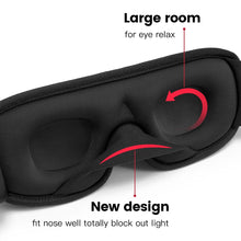 Load image into Gallery viewer, 3D Sleeping Mask Block Out Light Soft Padded Sleep Mask For Eyes Eye Shade Blindfold Sleeping Aid Face Mask Eyepatch
