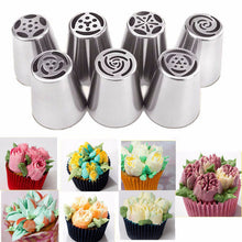 Load image into Gallery viewer, 3pcs/5pcs/7pcs Cream Pastry Decorating Tips Set Stainless Steel  Tulip Icing Piping Cake Nozzles Cupcake Baking Tools
