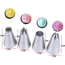 Load image into Gallery viewer, 3pcs/5pcs/7pcs Cream Pastry Decorating Tips Set Stainless Steel  Tulip Icing Piping Cake Nozzles Cupcake Baking Tools
