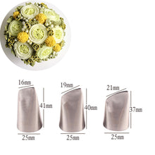 Load image into Gallery viewer, 3pcs/5pcs/7pcs Cream Pastry Decorating Tips Set Stainless Steel  Tulip Icing Piping Cake Nozzles Cupcake Baking Tools
