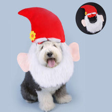 Load image into Gallery viewer, Pet Christmas Hat with Beard Halloween Dog Cat Funny Cosplay Costume Xmas Cap

