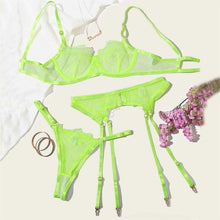 Load image into Gallery viewer, Women's Fashion Embroidery Bralette Push Up Lingerie Perspective Hollowing Lace Babydoll Sexy Underwear Bra Sets
