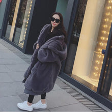 Load image into Gallery viewer, Women Faux Fur Long Coat Loose Jacket Hoodie Baggy Oversized Loose Winter Coat
