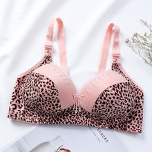 Load image into Gallery viewer, Women's Leopard Patchwork Adjustable Shoulder Strap Bra Ladies Casual Full Cup Breathable Underwear
