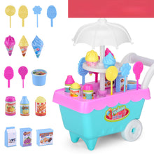 Load image into Gallery viewer, Mini Ice Cream Candy Trolley Toys 19 Pieces Set DIY Girls Playing House Tableware
