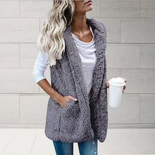 Load image into Gallery viewer, Womens Vest Winter Warm Hoodie Outwear Casual Coat Faux Zip Up Sherpa Jacket
