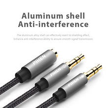 Load image into Gallery viewer, 3.5mm Headset Microphone 2 in 1 Audio Splitter Cable AUX Cable Female to 2 Male Aluminum Shell For Desktop Laptop Cellphone Game Voice Calls
