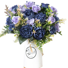 Load image into Gallery viewer, Silk Artificial Rose Flowers Cheap Autumn Decoration White Wedding Home Christmas Fall Fake Flower Bouquet Craft Wreath Supplies
