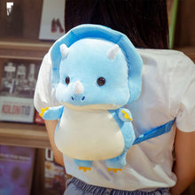 Load image into Gallery viewer, Tyrannosaurus Triceratops Dinosaur Plush Toy Backpack Infant Children Backpack Prize Claw Doll
