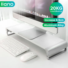 Load image into Gallery viewer, 3-Gear Monitor Heighten Display Stand 20KG Load-bearing Height 9cm Sturdy Adjustable Aluminum Alloy Computer Desktop PC with Keyboard Storage Function
