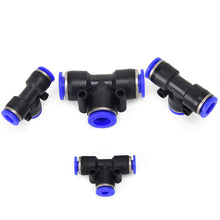 Load image into Gallery viewer, PE Air Connectors 4mm 6mm 8mm 10 12MM Pneumatic Fitting Quick Connect Slip Lock Tee 3Way Plastic Pipe Water Hose Tube Connector
