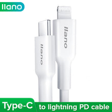Load image into Gallery viewer, llano White 1.2m TPE Type-C to Lightning Data Cable MFi Certified PD Flash Charging  Cable for iphone and ipad

