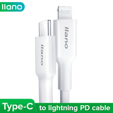 Load image into Gallery viewer, llano White 1.2m TPE Type-C to Lightning Data Cable MFi Certified PD Flash Charging  Cable for iphone and ipad
