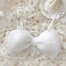 Load image into Gallery viewer, Lolita Women Bra Girls Folds Bow Tie Lovely Underwear Comfortable Sweet Cute Bralette Wireless Lingerie
