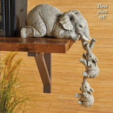 Load image into Gallery viewer, 3pcs/set Cute Elephant Figurines Elephant Holding Baby Elephant Resin Crafts Home Furnishing Gift
