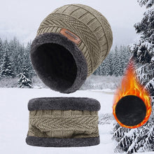 Load image into Gallery viewer, 3pcs/set Fashion Knitted Hat Men Women's Winter 2021 Hats With Scarves And Touch Screen Gloves Thick Warm Beanie Hat Men Caps
