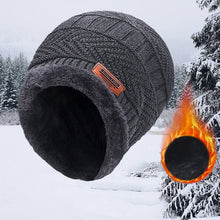 Load image into Gallery viewer, 3pcs/set Fashion Knitted Hat Men Women's Winter 2021 Hats With Scarves And Touch Screen Gloves Thick Warm Beanie Hat Men Caps
