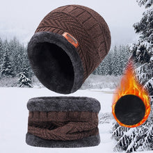 Load image into Gallery viewer, 3pcs/set Fashion Knitted Hat Men Women's Winter 2021 Hats With Scarves And Touch Screen Gloves Thick Warm Beanie Hat Men Caps

