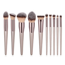 Load image into Gallery viewer, 4/10pcs Champagne makeup brushes set for cosmetic foundation powder blush eyeshadow kabuki blending make up brush beauty tool
