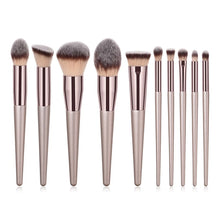 Load image into Gallery viewer, 4/10pcs Champagne makeup brushes set for cosmetic foundation powder blush eyeshadow kabuki blending make up brush beauty tool
