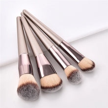 Load image into Gallery viewer, 4/10pcs Champagne makeup brushes set for cosmetic foundation powder blush eyeshadow kabuki blending make up brush beauty tool
