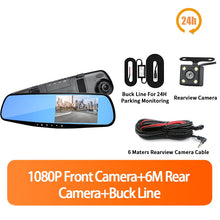 Load image into Gallery viewer, 24H HD 1080P Dash Camera Dual Lens Video Recorder 1080PCycle Dashcam Mirror Driving Recorder  4.3In Dash Cam Car DVR
