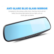 Load image into Gallery viewer, 4.3In Dash Cam Car DVR 24H HD 1080P Dash Camera Dual Lens Video Recorder 1080PCycle Dashcam Mirror Driving Recorder
