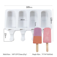 Load image into Gallery viewer, 4/8 Cell Magnum Silicone Mold Silicone Ice Cream Mold Popsicle Molds DIY Ice Cream Mould Ice Pop Maker Mould Ice Tray
