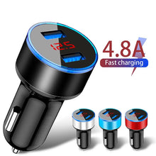 Load image into Gallery viewer, 4.8A LED Display USB Phone Charger Car-Charger for Xiaomi Samsung For iPhone 12 11 Pro 7 8 Plus Mobile Phone Adapter Car Charger
