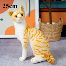 Load image into Gallery viewer, 4 Colors 31cm INS Like Real Prone Cat Plush Doll Stuffed Pure Colors Grey White Yellow Kitten Toy Pets Animal Kids Gift
