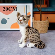 Load image into Gallery viewer, 4 Colors 31cm INS Like Real Prone Cat Plush Doll Stuffed Pure Colors Grey White Yellow Kitten Toy Pets Animal Kids Gift

