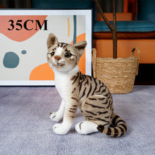 Load image into Gallery viewer, 4 Colors 31cm INS Like Real Prone Cat Plush Doll Stuffed Pure Colors Grey White Yellow Kitten Toy Pets Animal Kids Gift
