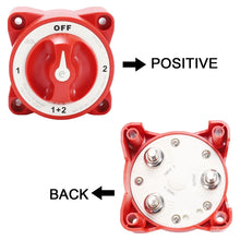 Load image into Gallery viewer, 4 Position 32V 350 Amp E-Series Waterproof Ignition Protected Marine Boat Dual Battery Isolator Switches
