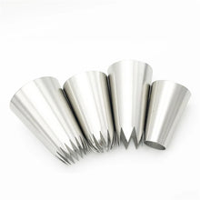 Load image into Gallery viewer, 4 Pcs Large Icing Piping Nozzle Russian Pastry Tips Baking Tools Cakes Decoration Set Stainless Steel Nozzles Cupcake
