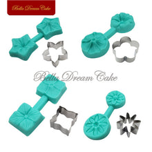 Load image into Gallery viewer, Flower Petal Veiner Silicone Molds With Stainless Steel Cutter Mold Set Fondant DIY Handmade Mould Cake Decorating Tool
