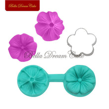 Load image into Gallery viewer, Flower Petal Veiner Silicone Molds With Stainless Steel Cutter Mold Set Fondant DIY Handmade Mould Cake Decorating Tool
