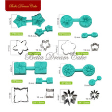 Load image into Gallery viewer, Flower Petal Veiner Silicone Molds With Stainless Steel Cutter Mold Set Fondant DIY Handmade Mould Cake Decorating Tool
