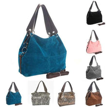 Load image into Gallery viewer, Women's Soft Corduroy Genuine Leather Bag Handbag Shoulder Bags

