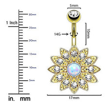 Load image into Gallery viewer, Belly Ring Piercing Jewelry SUNFLOWER Navel Order
