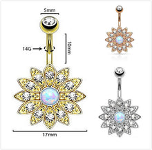 Load image into Gallery viewer, Belly Ring Piercing Jewelry SUNFLOWER Navel Order
